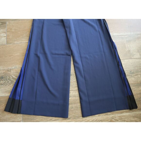 GSTQ 1F23D034 Women's Sz 4 Midnight Navy Blue Plunge Wrap Jumpsuit - Picture 6 of 13